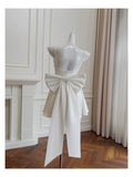 Cute A line Square Neck Short Satin White Formal 8th Grade Homecoming Dresses Summer Middle School Hoco Dress Homecoming Outfits HZ1121