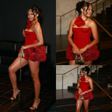 Sexy Sheath Strapless Red Sleeveless Mini Short Formal 8th Grade Homecoming Dresses Summer Middle School Hoco Dress Homecoming Outfits Birthday Outfit HZ1121