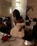Sexy Ball Gown Off The Shoulder White Mini Short Formal 8th Grade Homecoming Dresses Summer Middle School Hoco Dress Homecoming Outfits Birthday Outfit HZ1121