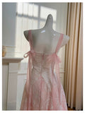 Cute A line Square Neck Lace Pink Formal 8th Grade Homecoming Dresses Summer Middle School Hoco Dress Homecoming Outfits HZ1121
