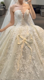 Timeless Sweetheart Ball Gown Tulle Beaded Wedding Dress Elegant Applique White Bridal Dress HZ1121