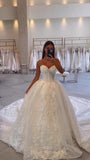 Classic Bridal Gown Ball Gown Sweetheart Lace White Wedding Dresses Minimalist Bridal Gowns HZ1121