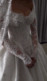 Ethereal Wedding Dress Ball Gown Off The Shoulder Tulle Lace White Wedding Dresses Bridal Gowns HZ1121