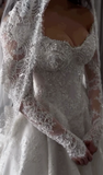 Ethereal Wedding Dress Ball Gown Off The Shoulder Tulle Lace White Wedding Dresses Bridal Gowns HZ1121