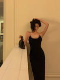 Classy Sheath Spaghetti Straps Knee Length Black Homecoming Dress Cocktail Dress Birthday Dresses HZ1121