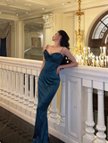 Elegant Glamour Mermaid Spaghetti Straps Blue Long Prom Dress Party Dress Evening Dresses HZ1121
