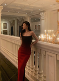 Sexy Mermaid Strapless Burgundy Satin 21st Birthday Dress Party Gown Birthday Outfits Birthday Dress Ideas For Women HZ1121
