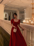 Modest A line Short Sleeves Red 21st Birthday Dress Party Gown Birthday Outfits Birthday Dress Ideas For Women HZ1121