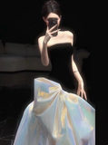 Elegant Glamour Mermaid Strapless Black 21st Birthday Dresses Evening Gown Birthday Outfits Evening Dress For Women HZ1121