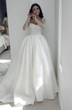 Ethereal Wedding Dress Ball Gown Long Sleeves Sequin White Wedding Dresses Bridal Gowns HZ1121