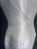 Classic Bridal Gown Sheath Short Satin White Wedding Dresses Minimalist Bridal Gowns HZ1121