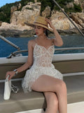 Cute A line Spaghetti Straps Short Lace Summer Birthday Dress Hoco Dress Birthday Outfit 23rd Birthday Party Dresses HZ1121