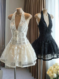 Cute A line Spaghetti Straps Short Summer Lace Birthday Dress Hoco Dress Birthday Outfit 23rd Birthday Mini Party Dresses HZ1121