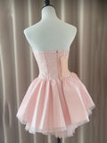 Simple A line Sweetheart Pink Lace Short Homecoming Dress Summer Hoco Dresses Cocktail Dress HZ1121