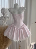 Cute A line Spaghetti Straps Short Pink Homecoming Dress Summer Hoco Dresses Cocktail Dress For Senior Teens HZ1121