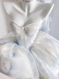 Cute Ball Gown Short Light Sky Blue Homecoming Dress Summer Hoco Dresses Cocktail Dress For Senior Teens HZ1121