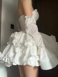 Cute Ball Gown Sweetheart Short White Homecoming Dress Summer Hoco Dresses Cocktail Dress For Senior Teens HZ1121