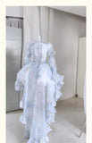 Pretty Ball Gown Short Light Sky Blue Homecoming Dress Summer Hoco Dresses Cocktail Dress For Senior Teens HZ1121