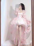Pretty Ball Gown Short Spaghetti Straps Pink Homecoming Dress Summer Hoco Dresses Cocktail Dress For Senior Teens HZ1121