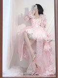 Pretty Ball Gown Short Spaghetti Straps Pink Homecoming Dress Summer Hoco Dresses Cocktail Dress For Senior Teens HZ1121