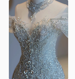 Dreamy Wedding Dress Mermaid Off The Shoulder Sequin Wedding Dresses Bridal Gowns HZ1121