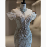 Dreamy Wedding Dress Mermaid Off The Shoulder Sequin Wedding Dresses Bridal Gowns HZ1121