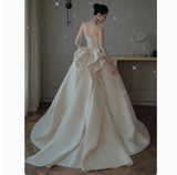 Pretty Wedding Dress Ball Gown Spaghetti Straps Satin Wedding Dresses Bridal Gowns HZ1121