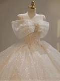 Dreamy Wedding Dress Ball Gown Off The Shoulder Sequin Wedding Dresses Bridal Gowns HZ1121
