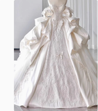 Dreamy Wedding Dress Ball Gown Off The Shoulder Satin Wedding Dresses Bridal Gowns HZ1121