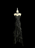 Vintage Mermaid Sweetheart Black Ruffles Long Prom Dress Party Dress Graduation Dresses Birthday Outfits HZ1121