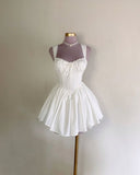Cute A Line Sweetheart White Summer Homecoming Dress Hoco Dress Mini 18th Birthday Outfit Cocktail Dresses HZ1121