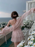Cute A line Pink Chiffon Summer Short Homecoming Dress Hoco Dress Mini 18th Birthday Outfit Cocktail Dresses HZ1121