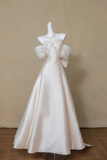 Pretty Wedding Dress Ball Gown Sweetheart Satin Short Sleeves Long Wedding Dresses Brides Gowns HZ1121