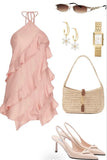 Cute A line Halter Pink Summer Homecoming Dress Chiffon Hoco Dress Mini 18th Birthday Outfit Cocktail Dresses HZ1121