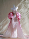 Pretty Mermaid Strapless Sequin Beads Champagne Long Prom Dress Party Dress Graduation Dresses HZ1121