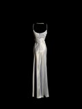 Classy A line Spaghetti Straps Sleeveless Satin Prom Dresses Summer Wedding Guest Dresses Wedding Guest Outfits HZ1121