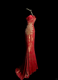 Vintage Mermaid Sweetheart Burgundy Long Evening Party Gowns Evening Formal Dresses Evening Dress HZ1121