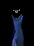 Vintage Mermaid Spaghetti Straps Navy Blue Long Evening Party Gowns Evening Formal Dresses Evening Dress HZ1121
