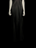 Vintage Mermaid Halter Black Satin Long Evening Party Gowns Evening Formal Dresses Prom Dress HZ1121