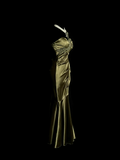 Vintage Mermaid One Shoulder Green Satin Long Evening Party Gowns Evening Formal Dresses Prom Dress HZ1121