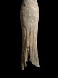 Vintage Mermaid Spaghetti Straps Champagne Lace Long Prom Dress Party Dress Graduation Dresses HZ1121