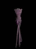 Vintage Mermaid Grape Taffeta Long Prom Dress Party Dress Graduation Dresses HZ1121