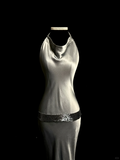 Vintage Sheath Halter Gray Long Prom Dress Party Dress Graduation Dresses HZ1121