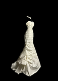 Vintage Wedding Dress Mermaid Sweetheart Ivory Taffeta Long Wedding Dresses Retro 1970s Bridal Gowns HZ1121