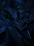 Retro A line Halter Royal Blue Satin Beaded 18th Birthday Dress Prom Dress Birthday Outfits For Women HZ1121