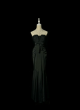 Retro Mermaid Strapless Black 20th Birthday Dress Long Prom Dress Birthday Outfits For Women HZ1121
