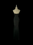 Retro Mermaid Strapless Black 20th Birthday Dress Long Prom Dress Birthday Outfits For Women HZ1121