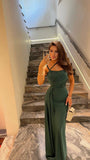 Pretty Sheath Straps Dark Green Satin Party Dresses Formal Summer Wedding Guest Dresses Wedding Guest Outfits HZ1121