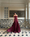 Gorgeous Mermaid Strapless Burgundy Party Prom Dresses Formal Summer Wedding Guest Dresses Wedding Guest Outfits HZ1121