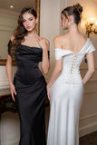 Elegant Sheath Off The Shoulder Long Prom Dresses Formal Gown Wedding Guest Dresses Wedding Guest Outfits HZ1121